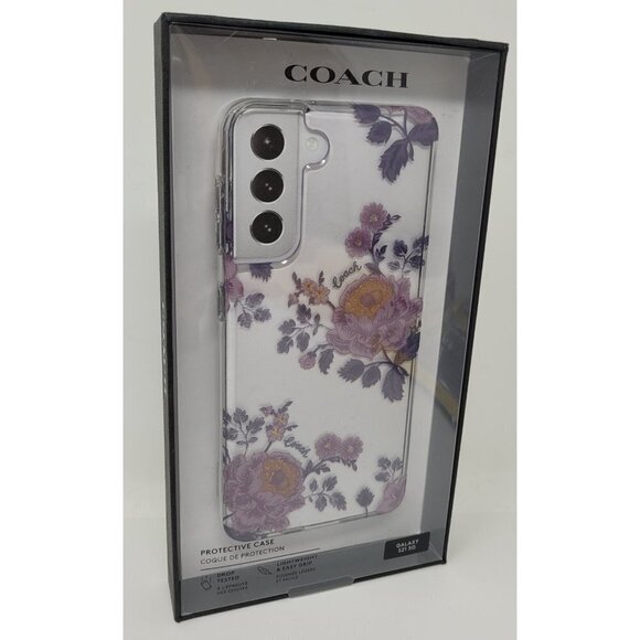 Coach Protective Case for Samsung Galaxy S21 5G / S21 - Moody Floral Purple - Picture 1 of 5